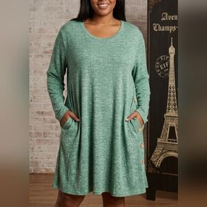 🔥Green Long Sleeve Dress